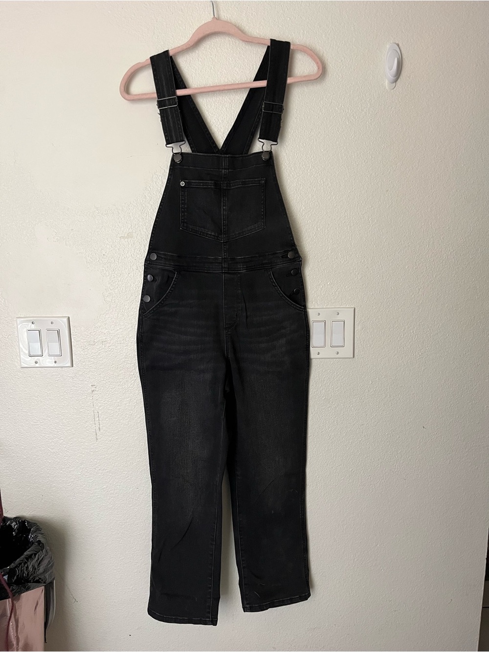 Sonoma Black Straight-Leg Denim Overalls